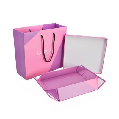 Επί παραγγελία λογότυπων CMYK κιβώτιο δώρων εγγράφου χρώματος άκαμπτο, συσκευάζοντας κιβώτιο ενδυμασίας με το ταίριασμα της τσάντας εγγράφου