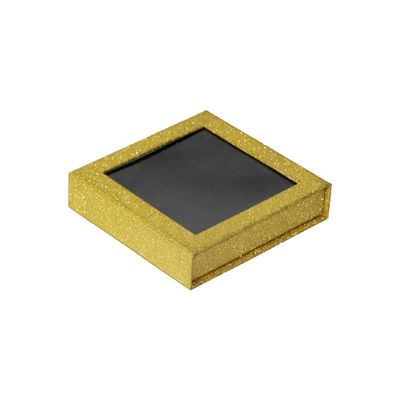 10*10*3.5cm διαφανές κιβώτιο δώρων εγγράφου παραθύρων άκαμπτο με το λαμπρό χρυσό δίσκων της PET