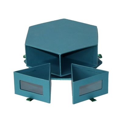 κιβώτιο σοκολάτας 20*17.5*7.7cm Hexagon, περιστρεφόμενο ύφος συρταριών κιβωτίων δώρων για τη βιομηχανία ζαχαρωδών προϊόντων