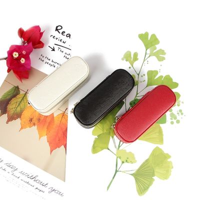 Μίνι PU περίπτωση 10*4*3.5cm κραγιόν ταξιδιού δέρματος με τη διπλή περάτωση φερμουάρ